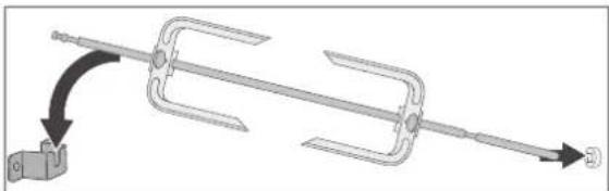 Hanseatic HMO366BKB - Inserting the cooking spit - 1