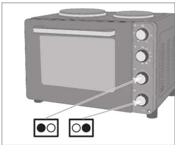 Hanseatic HMO366BKB - Kochplatten und Regler - 1