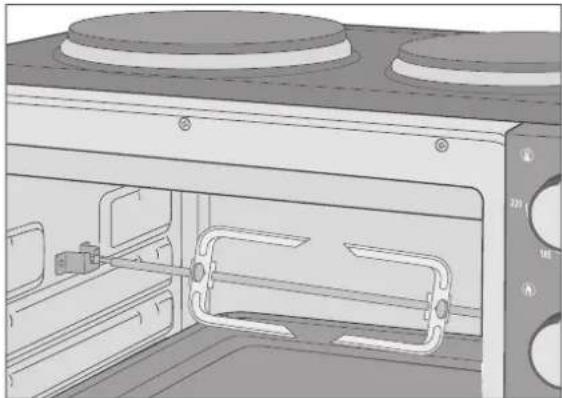 Hanseatic HMO366BKB - Inserting the cooking spit - 2