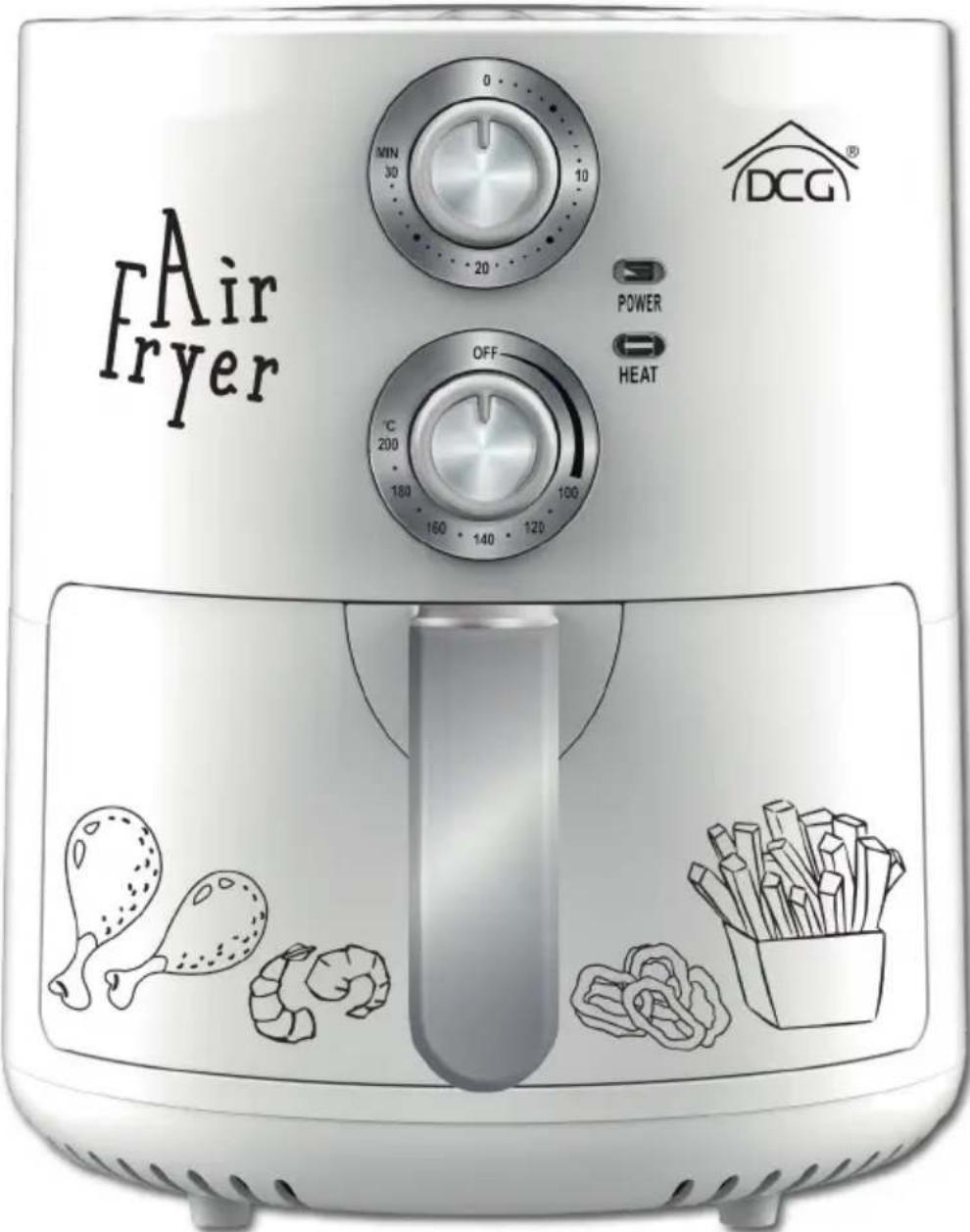 FAir Fryer MIN 30 20 0 10 POWER OFF 160 140 120 100 200 180 160 140 120 DCG®