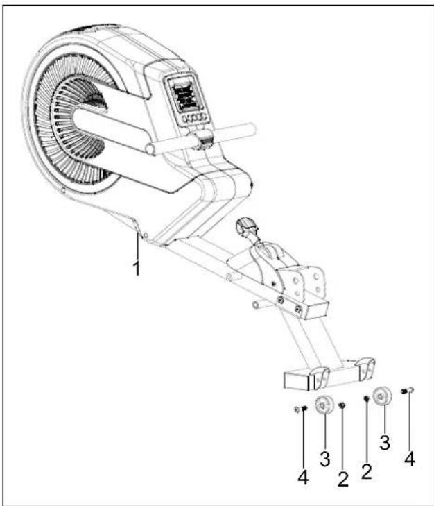 York Fitness Turbine Rower YRK56040A - Middle Stabilizer Rollers - 1