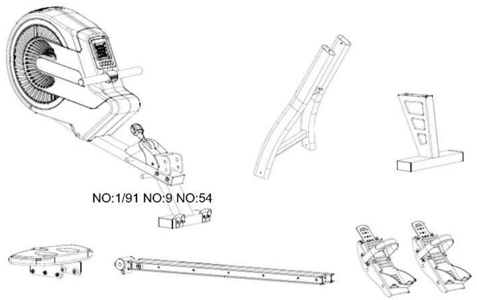York Fitness Turbine Rower YRK56040A - Rower Assembly Pack Checklist - 1