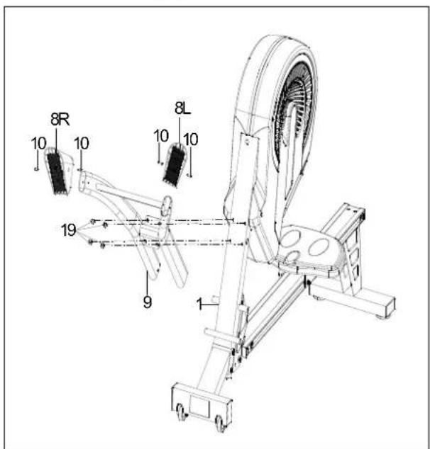 York Fitness Turbine Rower YRK56040A - Attaching the Front Stabilizer - 2