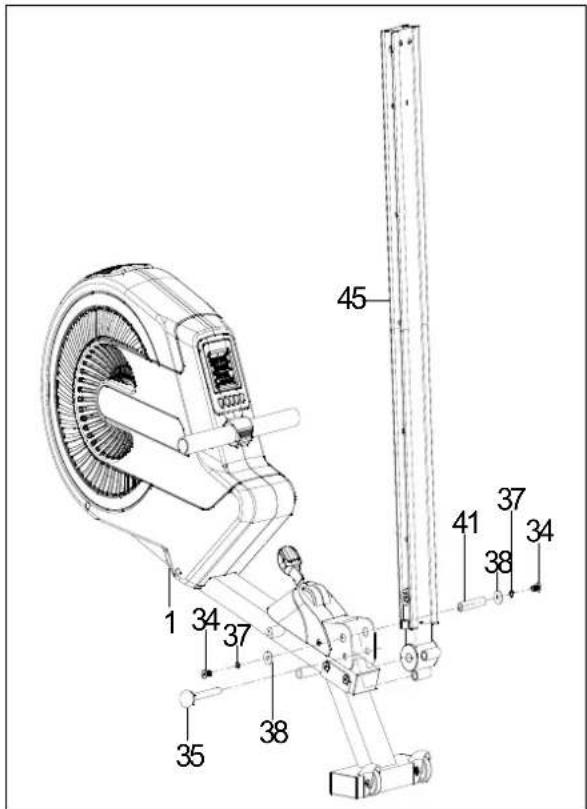 York Fitness Turbine Rower YRK56040A - Attaching The Slide Rail - 1