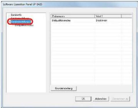 Software Operation Panel SP-3425 Goberts Goberts/Inflow Goberts/Inflow Parameters Vie1 Bidadltivanzole Doolimer Grundenvolung UK Administration Administration