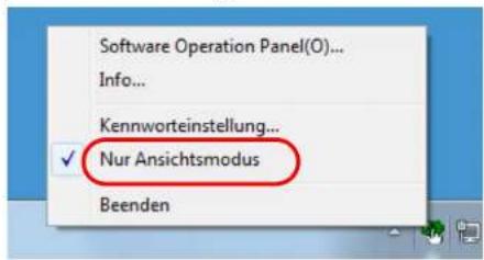 Software Operation Panel(O)... Info... Kennworteinstellung... ✓ Nur Ansichtsmodus Beenden
