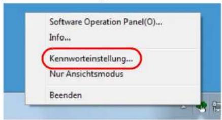 Software Operation Panel(O)... Info... Kennworteinstellung... Nur Ansichtsmodus Beenden