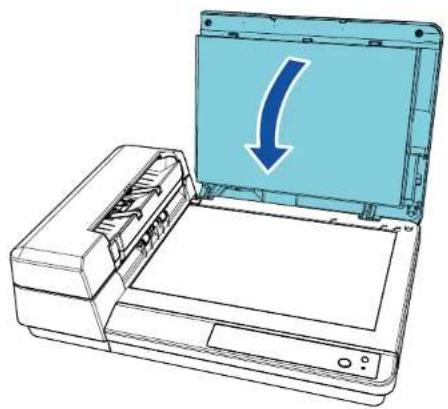 FUJITSU SP-1425 - So schließen Sie die Dokumentenabdeckung - 1