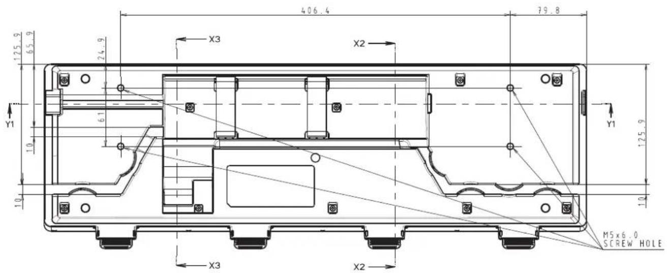 406.4 79.8 X3 X2 125.9 65.9 24.9 Y1 10 61 10 125.9 Y1 M5x6.0 SCREW HOLE X3 X2