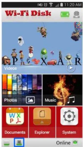 Wi-Fi Disk Videos Photos Music Documents Explorer System Online