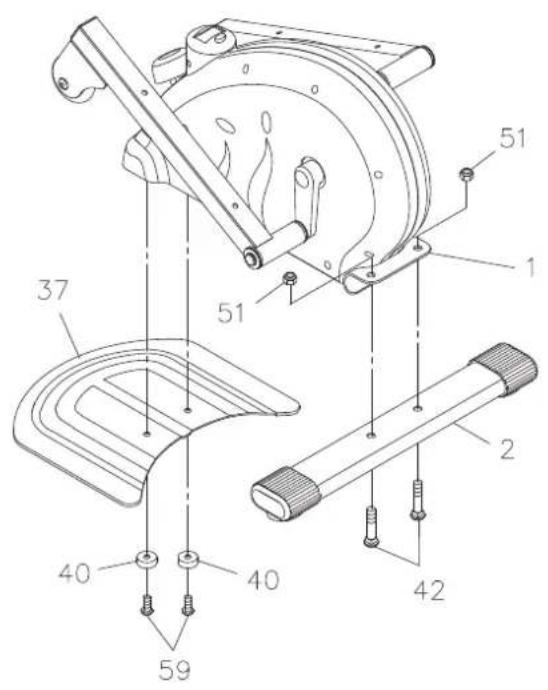 Technical diagram of a mechanical device with numbered components and labeled parts