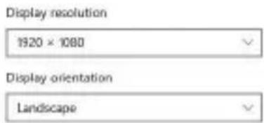Display resolution 1920 × 1080 Display orientation Landscape