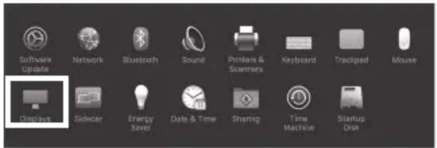 Software Update Network Bluetooth Sound Printers & Scenarios Keyboard Trackpad Mouse Displays Sidecar Energy Save Date & Time Sharing Time Machine Startup Disk