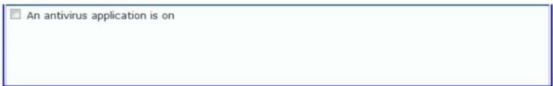 An antivirus application is on