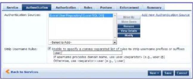 DELL W-ClearPass - Configuring a Service - 3