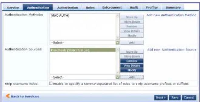 DELL W-ClearPass - Configuring the Service - 3