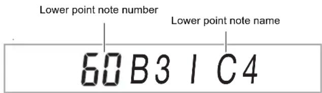 Lower point note number Lower point note name 60 B3 I C4