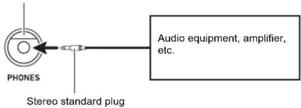 PHONES Stereo standard plug Audio equipment, amplifier, etc.