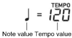 CASIO CT-X8000IN - Note Value Indicator and Tempo Value - 1
