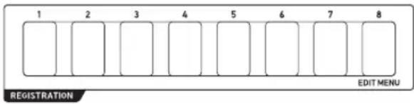 1 2 3 4 5 6 7 8 REGISTRATION EDIT MENU