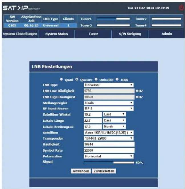 MEGASAT MEG-4000 - Systemeinstellungen - 7