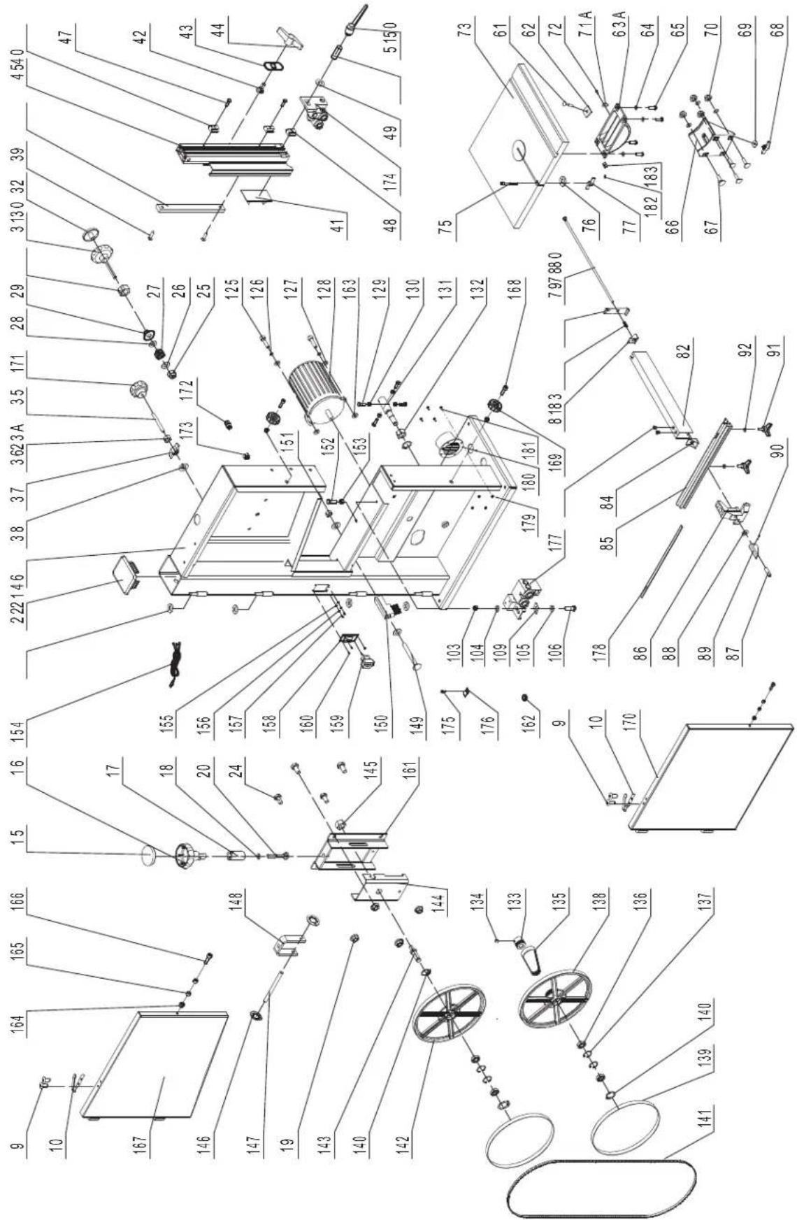 Technical diagram of an industrial machine with numbered components and labeled parts in Chinese