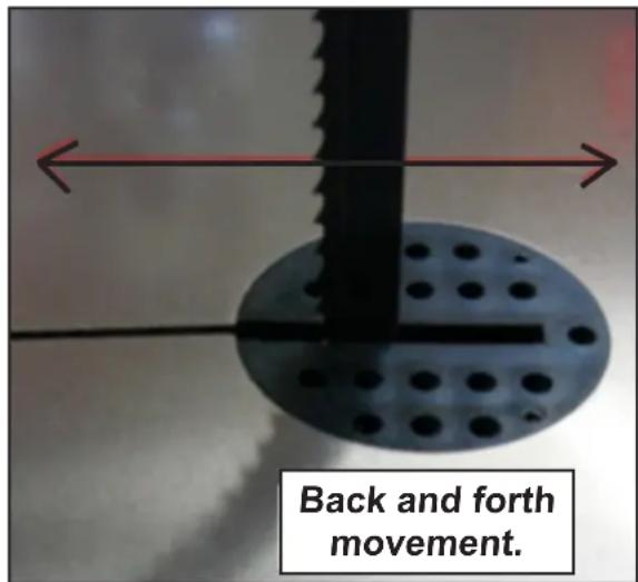 Back and forth movement.