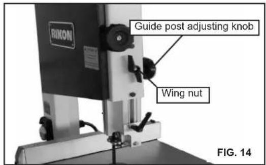 Guide post adjusting knob Wing nut FIG. 14
