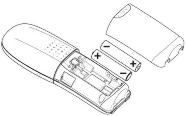 T-Mobile Sinus 212 A - Einlegen der beiden Akkus (Polung beachten!): - 1