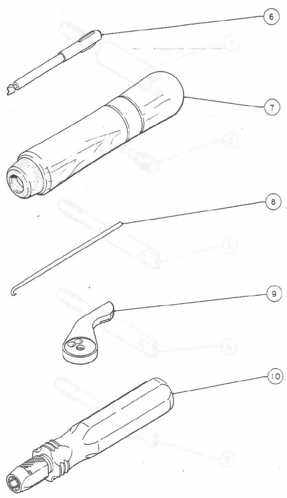 Technical diagram showing exploded view of a mechanical device with numbered parts for identification.