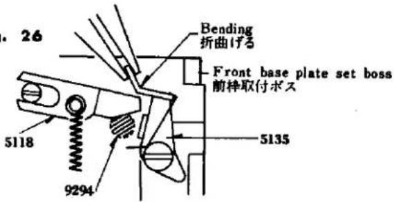 26 Bending 折曲げる Front base plate set boss 前枠取付ボス 5118 9294 5135