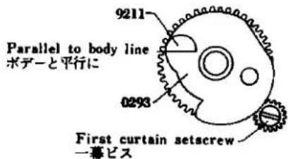 9211 Parallel to body line ボデーと平行に 0293 First curtain setscrew 一幕ビス