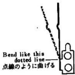 Bend like this dotted line—— 点線のように曲げる