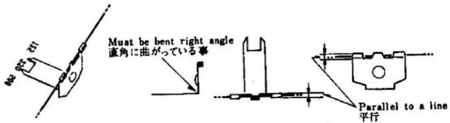 Must be bent right angle 直角に曲がっている事 Parallel to a line 平行