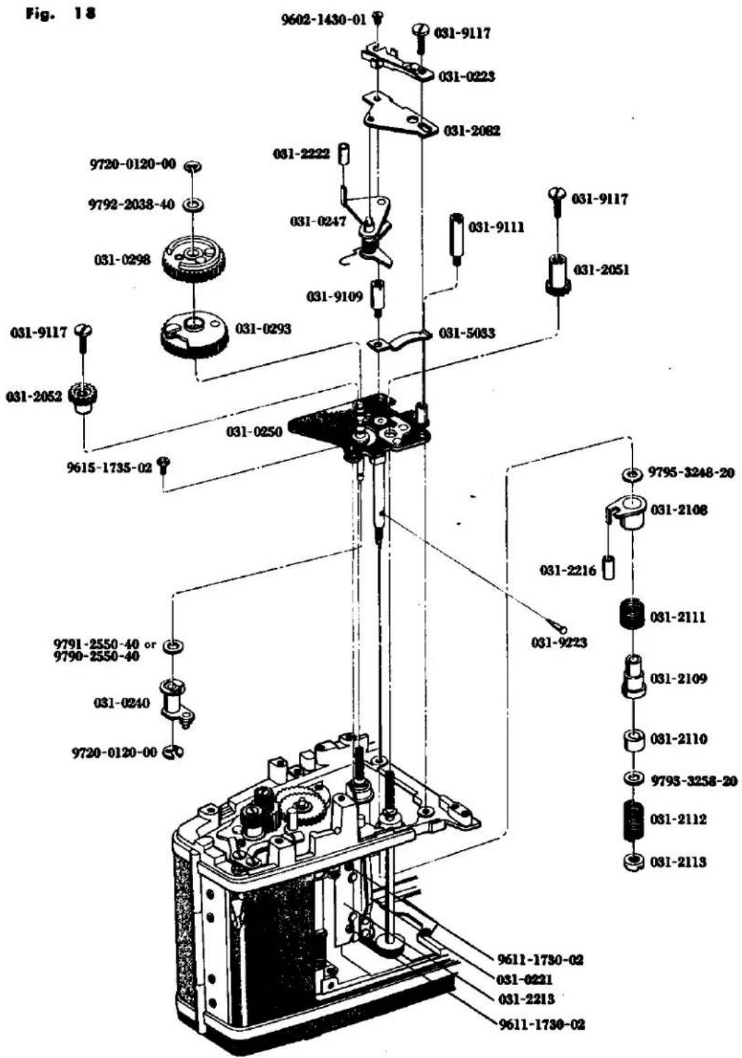 Fig. 18 9602-1430-01 031-9117 031-0223 031-2082 031-2222 031-0247 031-9111 031-9117 031-2051 031-9109 031-5083 031-0250 9720-0120-00 9792-2038-40 031-0298 031-9117 031-2052 9615-1735-02 9791-2550-40 or 9790-2550-40 031-0240 9720-0120-00 031-9223 9795-3248-20 031-2108 031-2216 031-9223 031-2111 031-2109 031-2110 9793-3258-20 031-2112 031-2113 9611-1730-02 031-0221 031-2213 9611-1730-02
