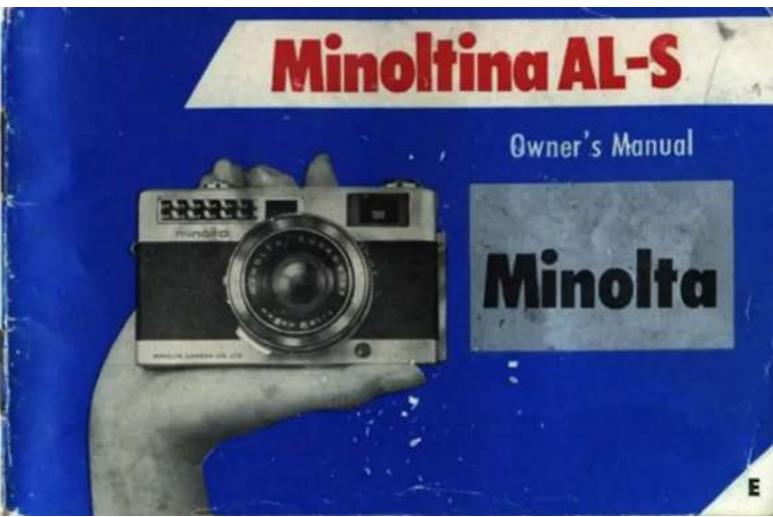 Minoltina AL-S Owner's Manual Minolta E