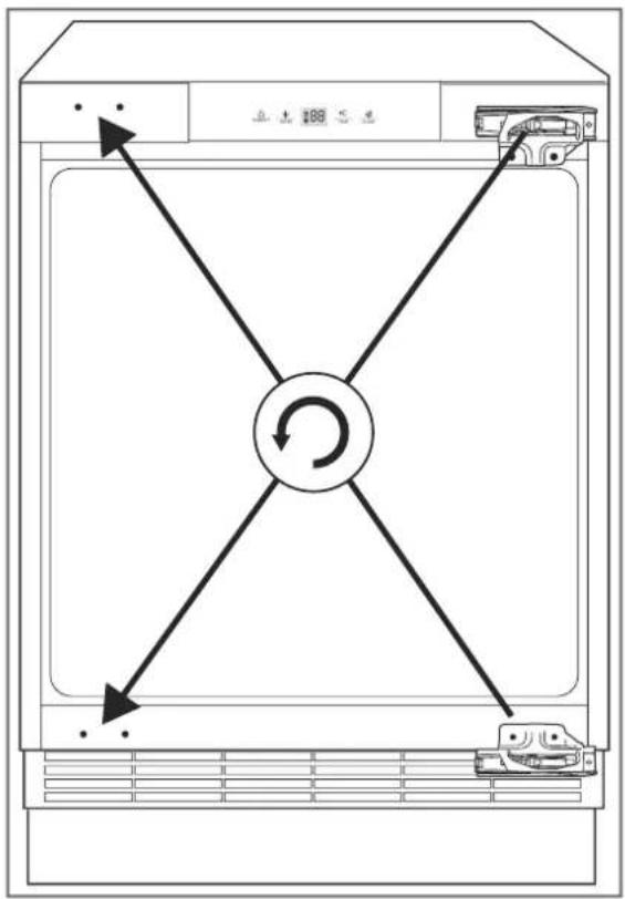 Hanseatic HEGS8260D - Changing the door hinges - 4