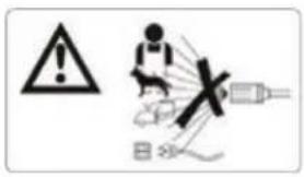 Warning symbol and safety warning icon with exclamation mark, pictogram of person, and syringe