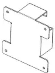 Reine technische Strichzeichnung einer mechanischen Halterung oder Klammer (ohne Text oder Symbole)