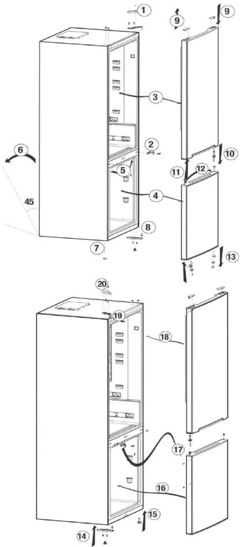 BEKO RCSA366K30W - Përmbysur dyert - 1