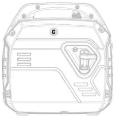 Line drawing of a car front panel with no text or symbols