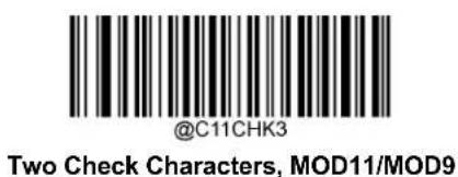@C11CHK3 Two Check Characters, MOD11/MOD9