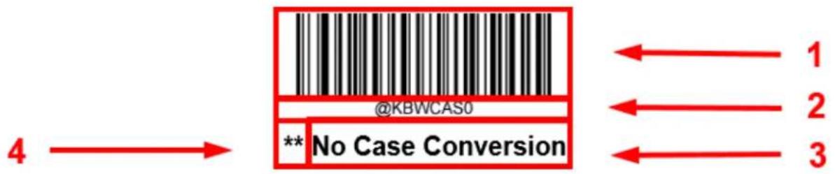 4 → @KBWCAS0 ** No Case Conversion 1 2 3