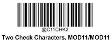 @C11CHK2 Two Check Characters, MOD11/MOD11