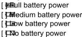 [Full battery power Medium battery power low battery power No battery power