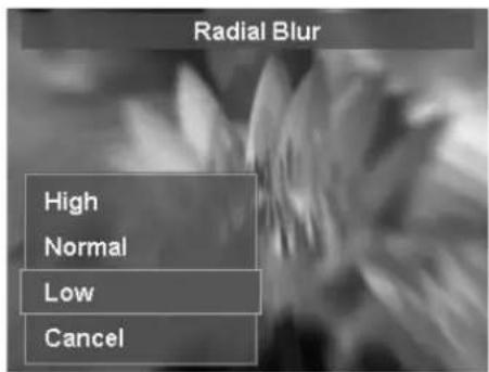 Radial Blur High Normal Low Cancel