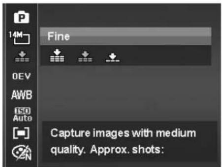 Fine Capture images with medium quality. Approx. shots:
