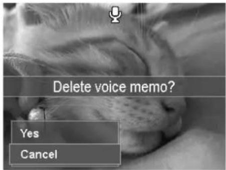 Delete voice memo? Yes Cancel