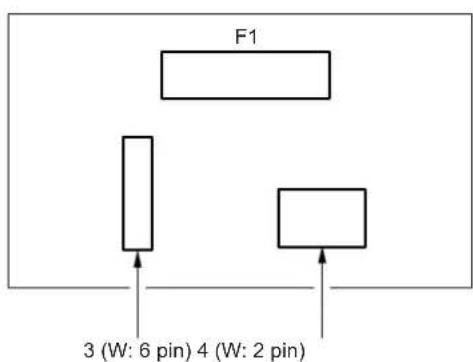 F1 3 (W: 6 pin) 4 (W: 2 pin)