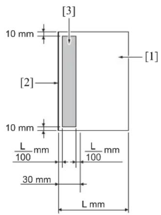 [3] 10 mm [2] 10 mm L/100 mm 30 mm L mm [1]